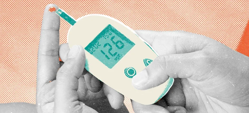 A finger prick test for measuring blood sugar levels