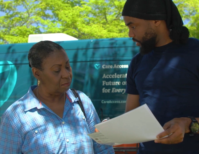 Man explaining paperwork