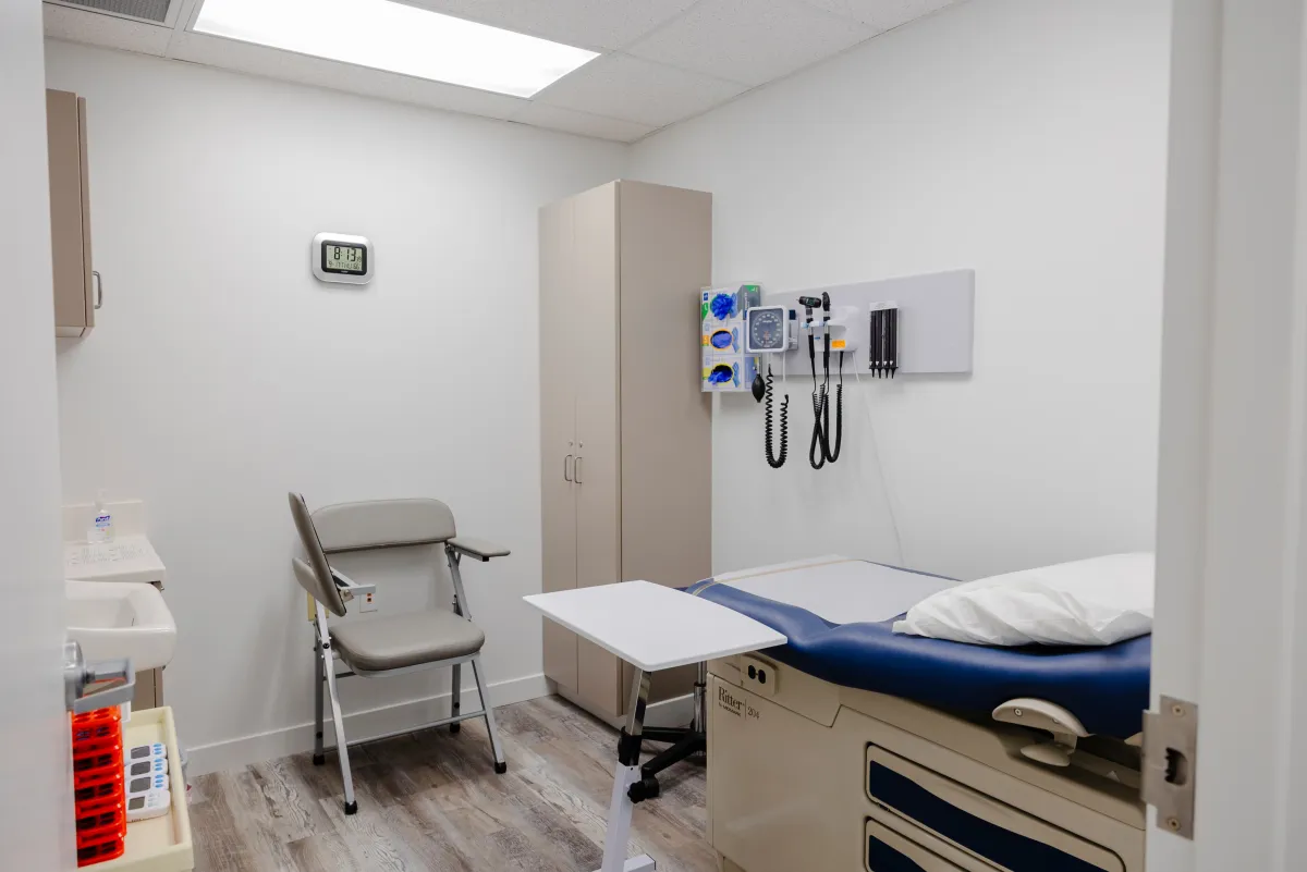 An exam room inside a Clinical Trial Center